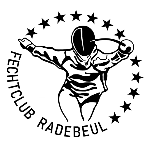 Logo des Fechtclub Radebeul e.V. schwarz auf weiß